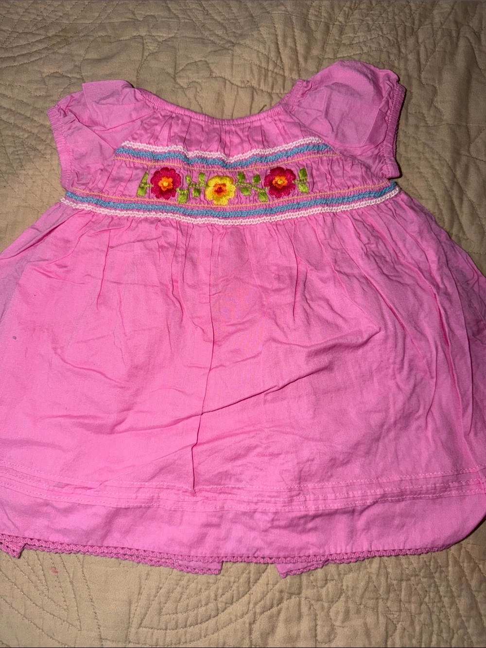 The Children's Place Pink Embroidered Floral Tank Top